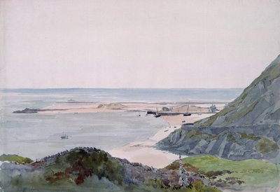 Eine Küstenszene mit einem Hafen von John Absolon